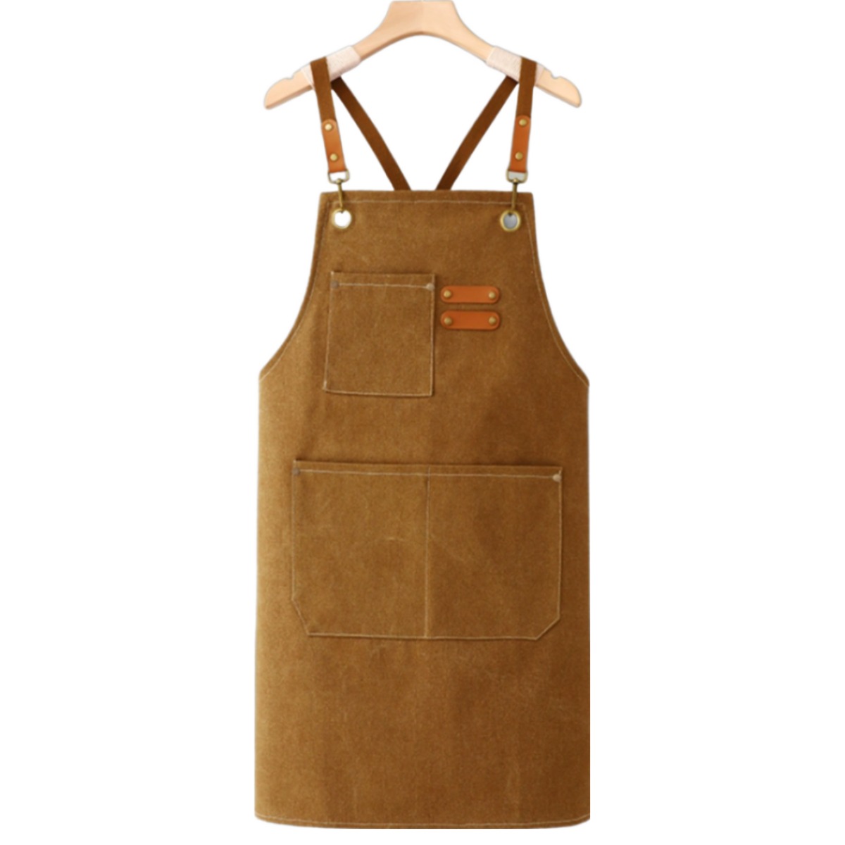 워크플로우 프리미엄 캔버스 데님 앞치마, 1개, 브라운 [리뷰약속옵션] 7,500원