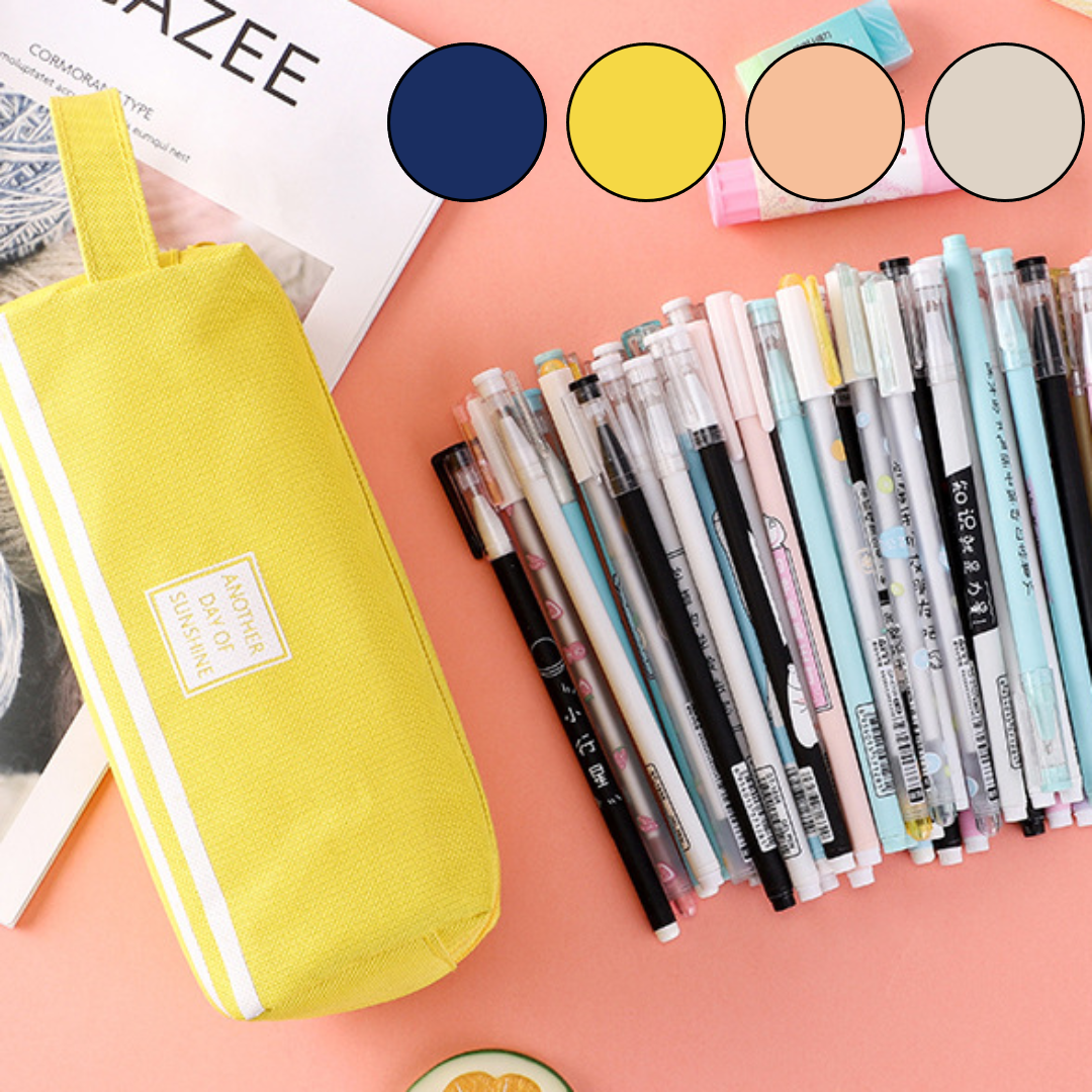 현재하우스 대용량 손잡이 캔버스 천 필통, 1개, 옐로우 9,900원