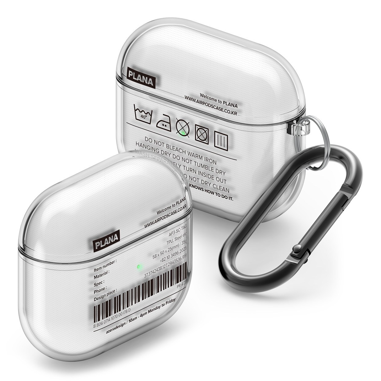 플래나 에어팟 4세대 케이스 TPU 투명 라벨 시리즈, 2. 세탁 방법, 1개 12,900원