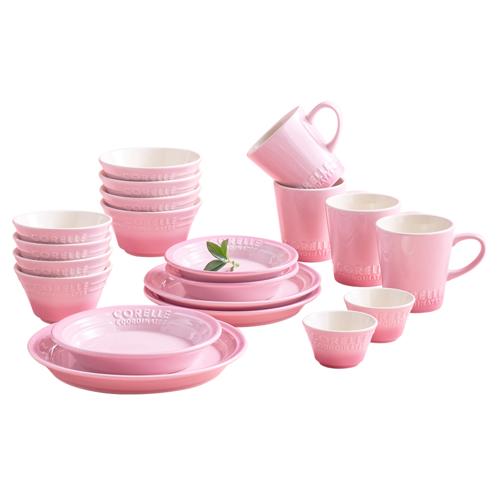 코렐코디네이츠 브리즈스톤 식기세트 20p, Pink, 1세트, 공기 4p + 대접 4p + 종지 2p + 찬기 중형 2p + 찬기 대형 + 접시 중형 2p + 접시 대형 + 머그 4p 240,000원