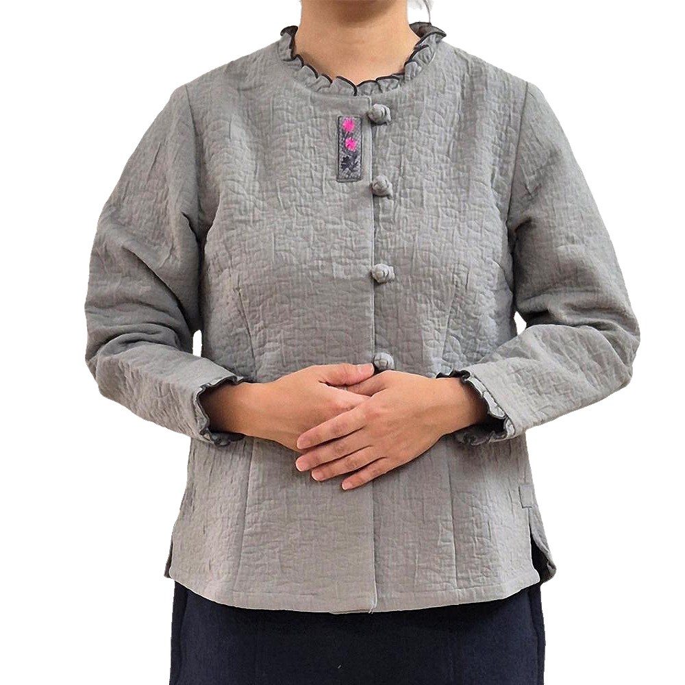 자가드 프릴 차이나 봄가을 간절기 여자 생활한복  저고리바지 세트 129,000원