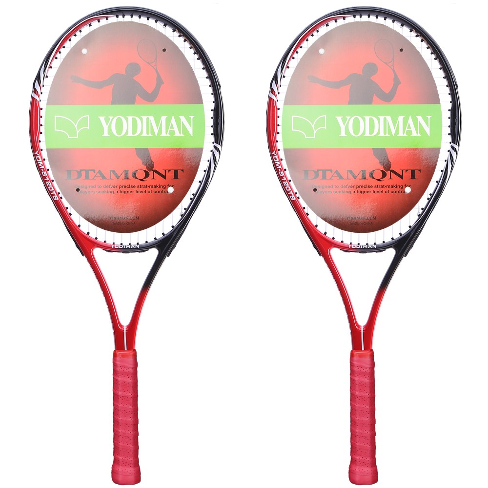 YODIMAN 주니어 성인용 테니스라켓 2P+2P풀커버, 1세트, 붉은색, TS, 현재가 95,000원