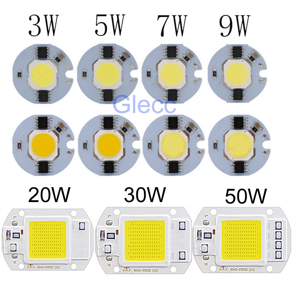 LED COB 칩 110V 220V 9W 10W 20W 30W 50W 전구 램프 입력 스마트 IC 투광 조명 스포트라이트 14,560원