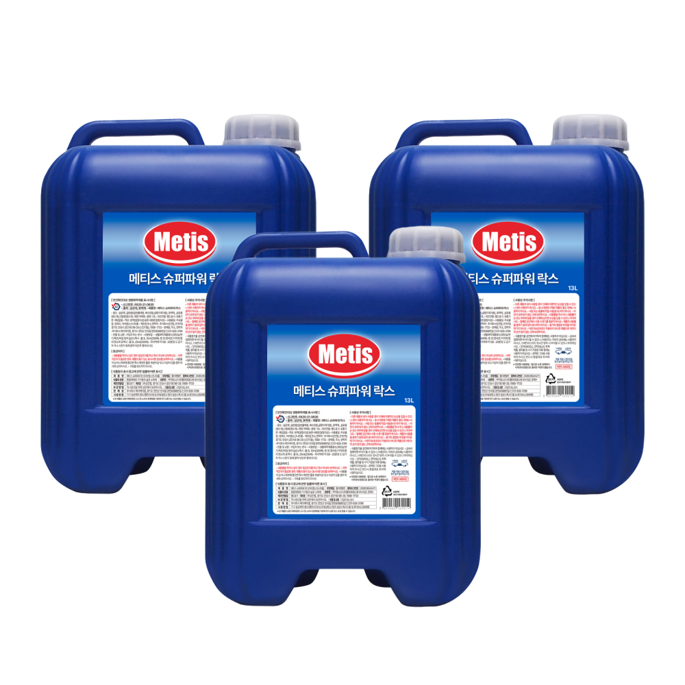 메티스 슈퍼파워 락스 13L 3개 대용량 살균소독 악취제거 표백효과 44,200원