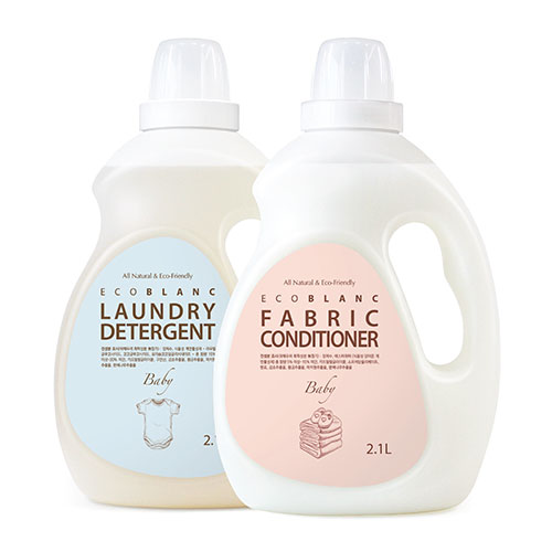 에코블랑 유아 세제 2.1L + 섬유유연제 2.1L 세트 베이비파우더향, 2.1L, 1세트 24,500원