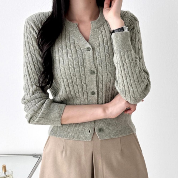 하프케이블가디건 꽈배기카디건 가디건 여성 하프케이블 러블리 꽈배기 50,970원