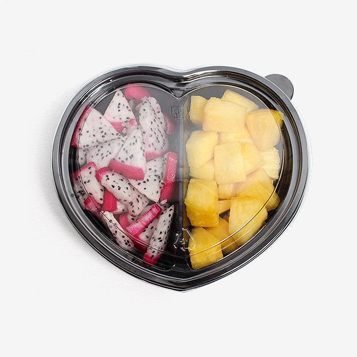 더팩 DL-445 일회용 샐러드포장용기 과일용기(검정) 2칸 100개 500개 31,600원