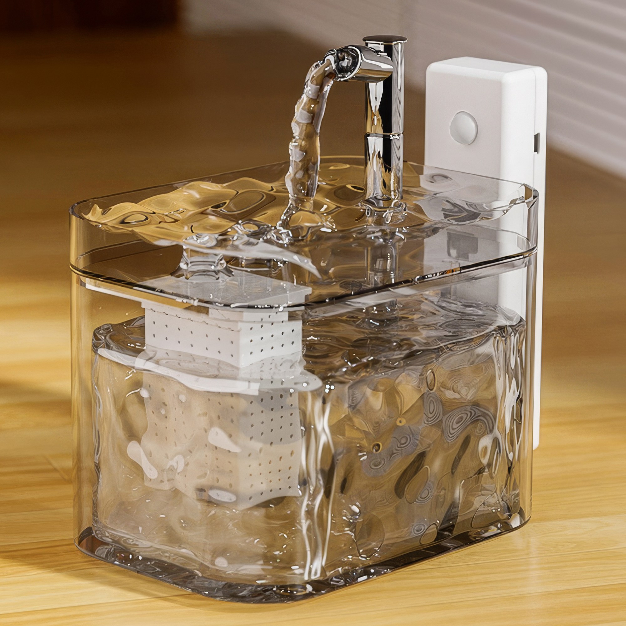 RUNHome 무선 자동급수기 펫 정수기 저소음 강아지 고양이 + 필터, 투명색, 1개 34,900원