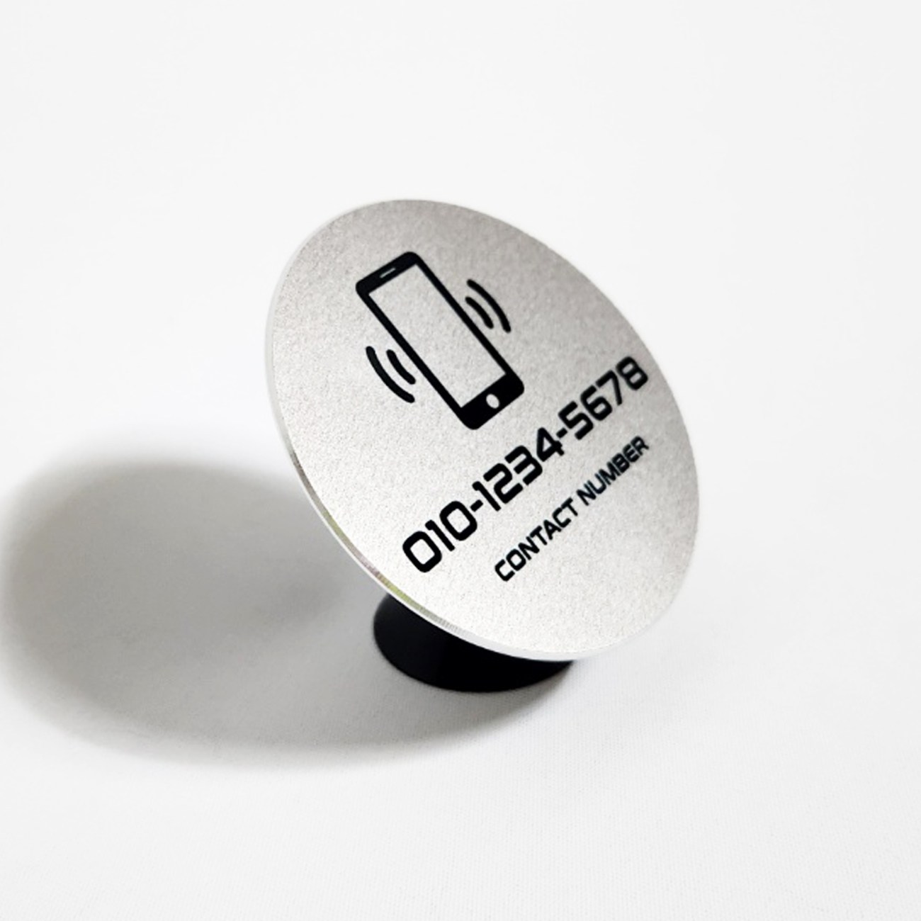 픽존 리얼메탈 거치형 원형 6컬러 주차번호판 연락처 커스텀제작, 1개, 실버 8,930원