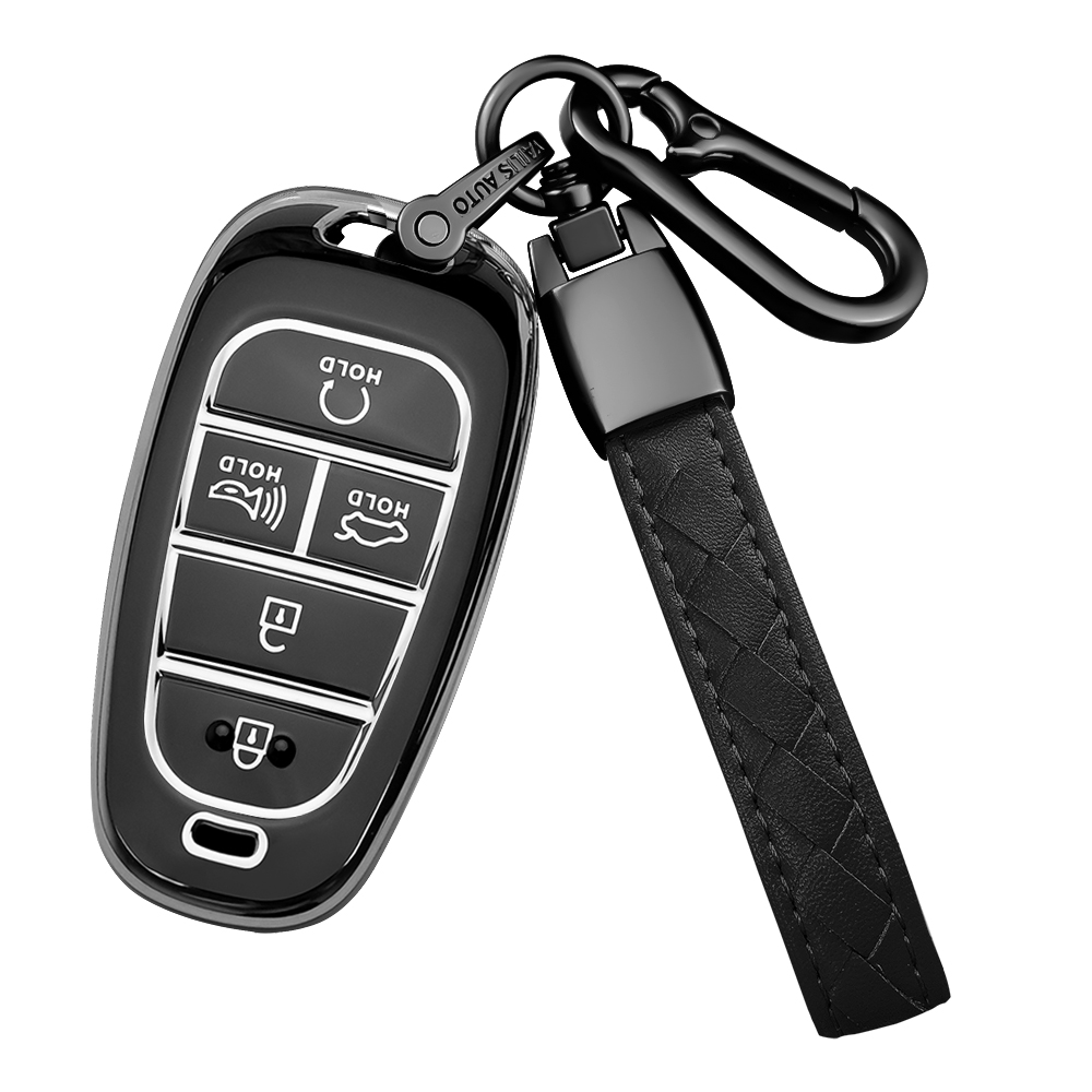 MODACE 현대 차키케이스+가죽 메탈 키링 키홀더(5버튼/7버튼)TPU 소프트젤 보호 케이스 10,850원