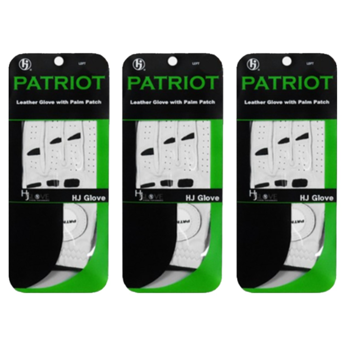HJ 패트리어트 패치 천연양피 남성용 골프장갑 3장 묶음 왼손착용, 화이트, 1세트 40,000원