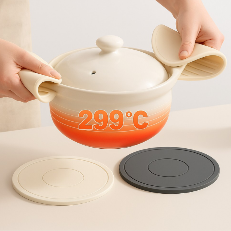 리소움 강한내열성 손상방지 실리콘 냄비받침대, 2개, 다크그레이 11,000원