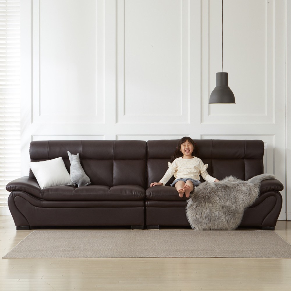 플로바움 프린스 4인용 쇼파 가죽 4인소파 방문설치소파, 초코브라운(S2330) 593,480원