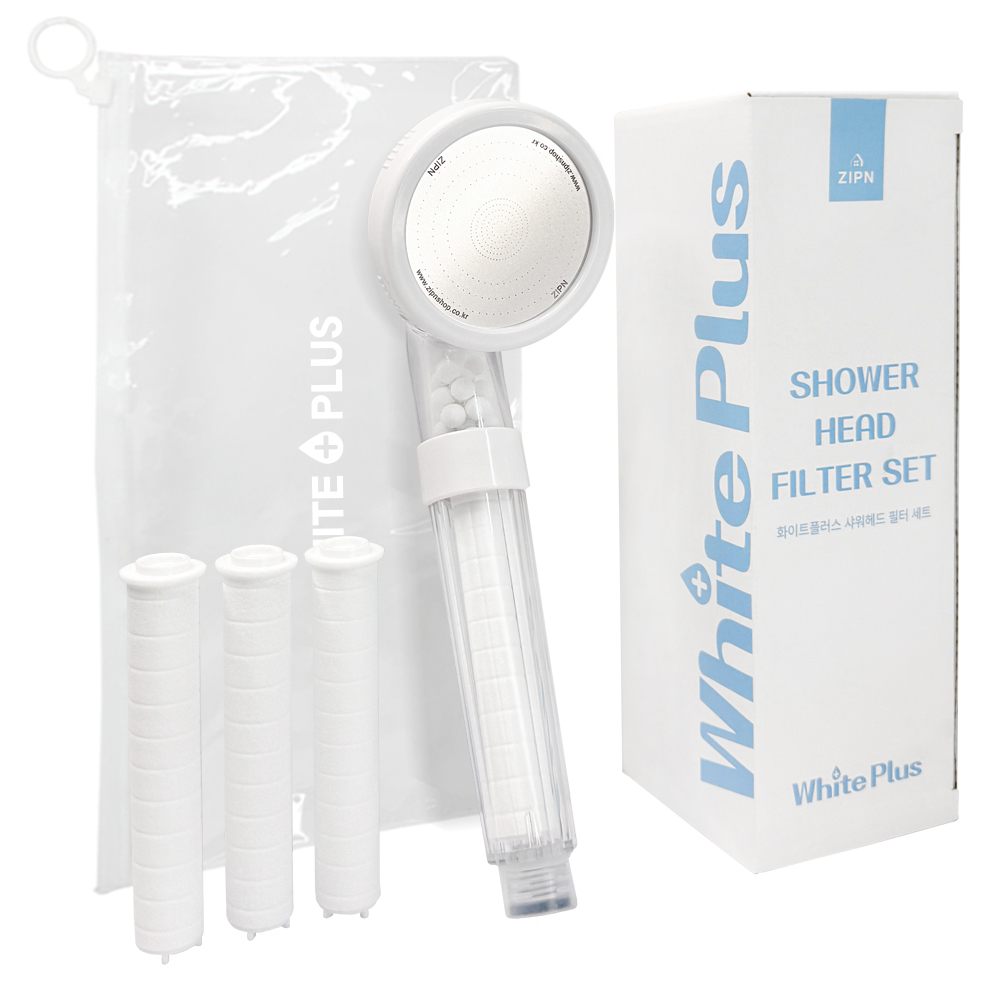 집앤 필터 샤워기헤드 + 샤워필터 4p 세트 J422 여행용, 1세트, 화이트 7,700원