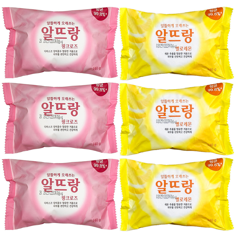 온마음샵 알뜨랑 비누 140g 옐로우 6개+핑크 6개 목욕 세수비누, 140g 26,200원