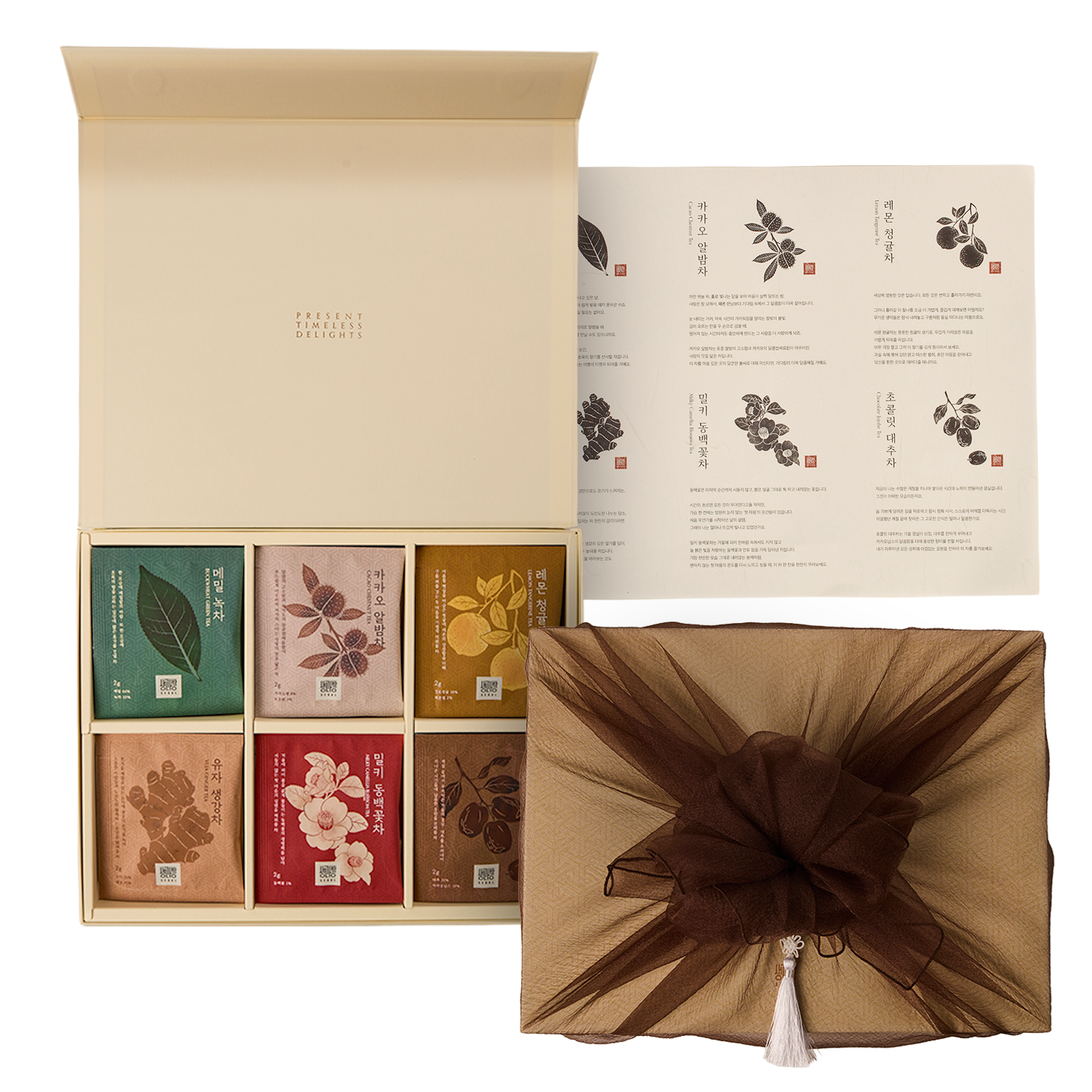 생과방 블렌딩 전통차 선물세트 24개입 보자기 고급 선물포장, 1세트, 24매 45,430원