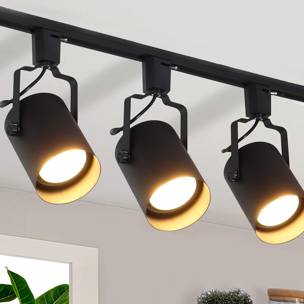 플랜룩스 레일 1m + 확산형 LED 전구 15W 3p + 레일형 원통조명 3p 세트, 블랙 + 전구색, 1개 40,290원