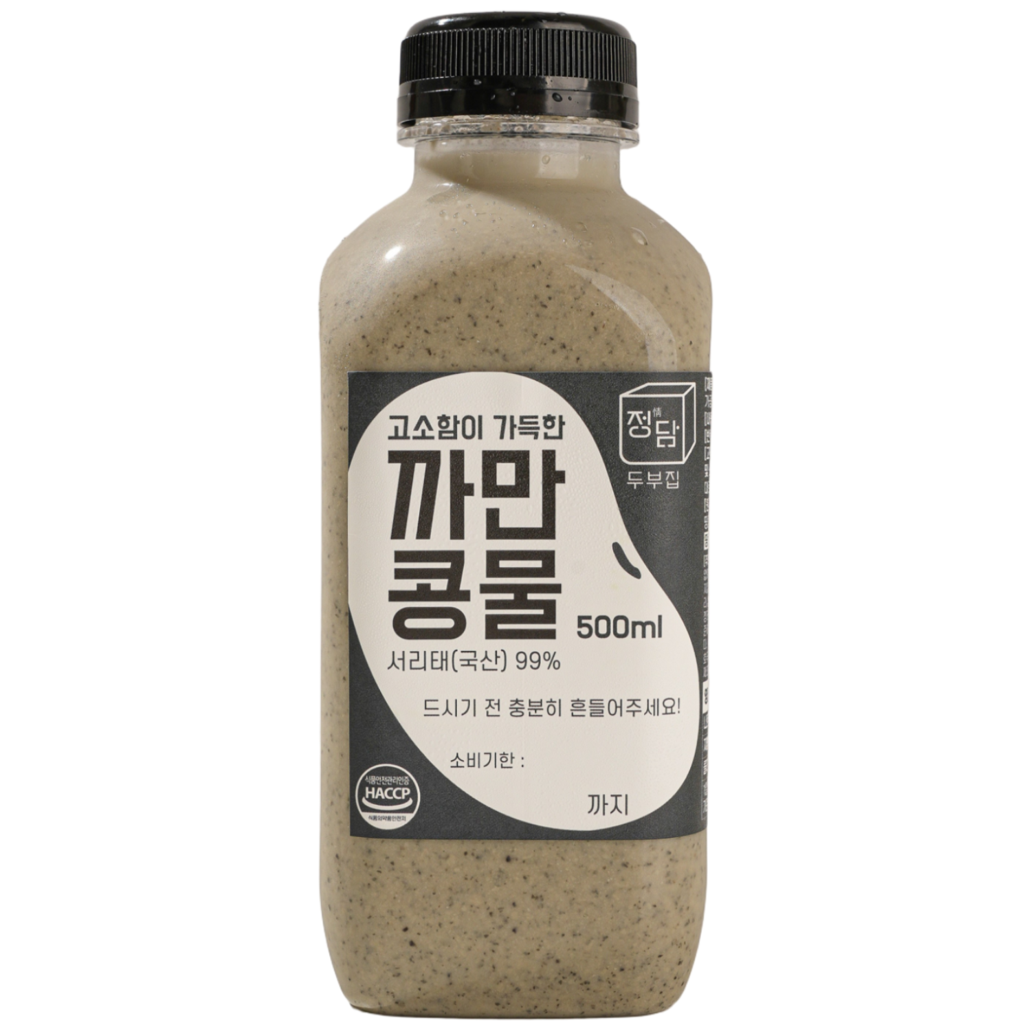 [정담두부집] HACCP 100%국산콩 서리태콩물 까만콩물 (냉장), 3개, 500ml 21,500원