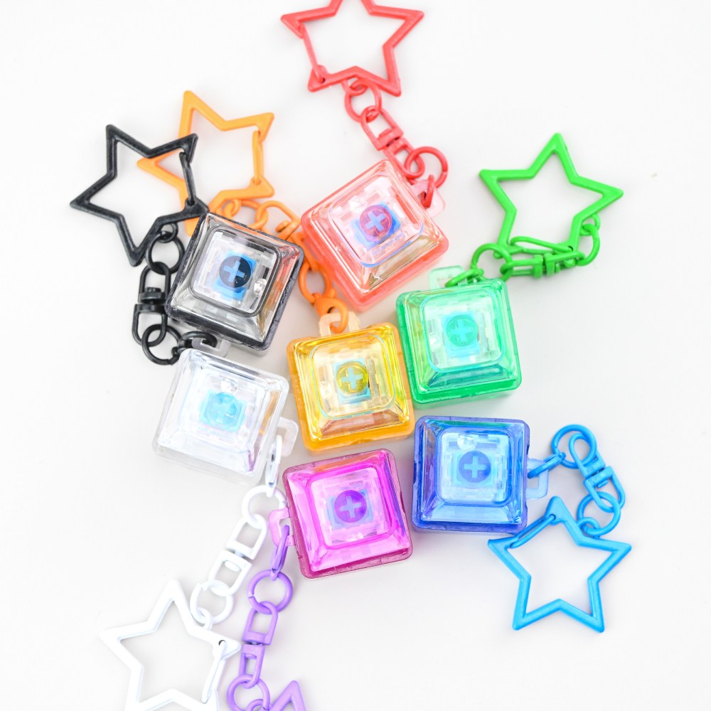 LED 1구 별 키캡 딸깍이 키링 7종 세트 키보드 열쇠고리 피젯토이 14,000원