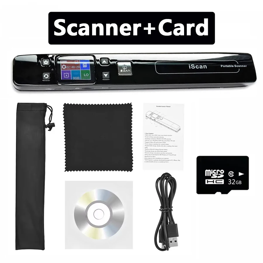 A4 미니 휴대용 스캐너 Wifi 무선 문서 및 이미지 사진 휴대용 고속 스캐너 32G 1050 dpi USB 유선 ISCAN J 115,100원