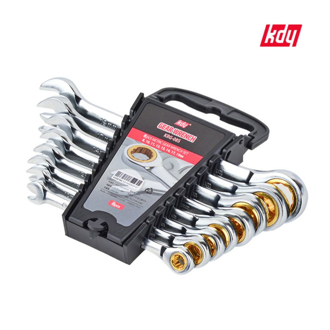 KDY 기어렌치세트 일반타입 8-19mm (8PCS) 스패너 깔깔이렌치 KRG-08S 35,970원