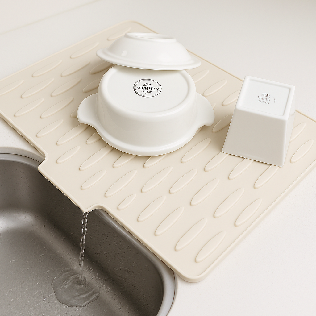 수린 자동 물빠짐 실리콘 식기건조매트, 1개, 아이보리 13,900원