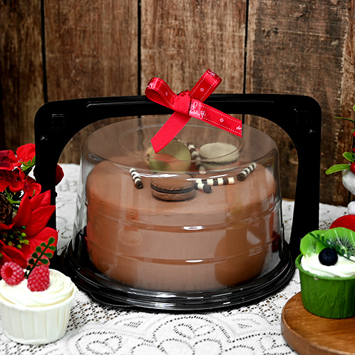 제이팩토리 크리스마스 케이크 PET 손잡이 포장용기 원형 2호 뚜껑포함 50개, 50개 107,250원