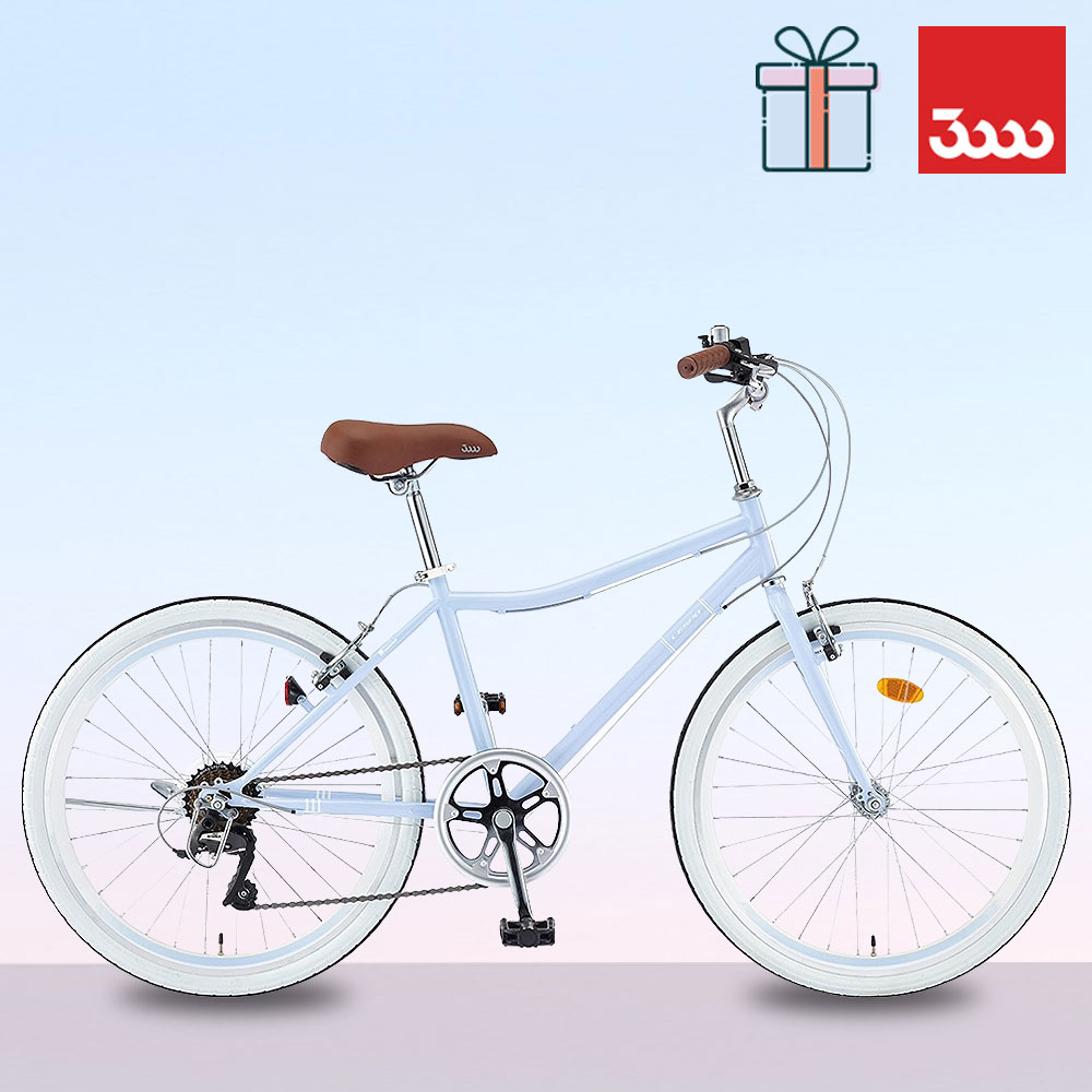 [바이크7] 2026 삼천리 아레스 24인치 - 주니어 초등학생 100% 완조립 도심형 원터치 7단 이중림 아보카도 블루 레스포 스틸 클래식 하이브리드 자전거 280,000원
