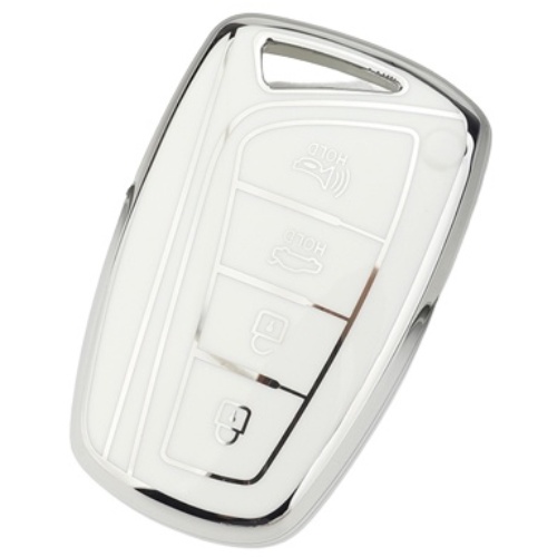 키에티 현대 스마트키 호환 싼타페DM 그랜저HG 스마트 키케이스 4버튼 TPU 키홀더 단품, 실버-화이트 10,900원