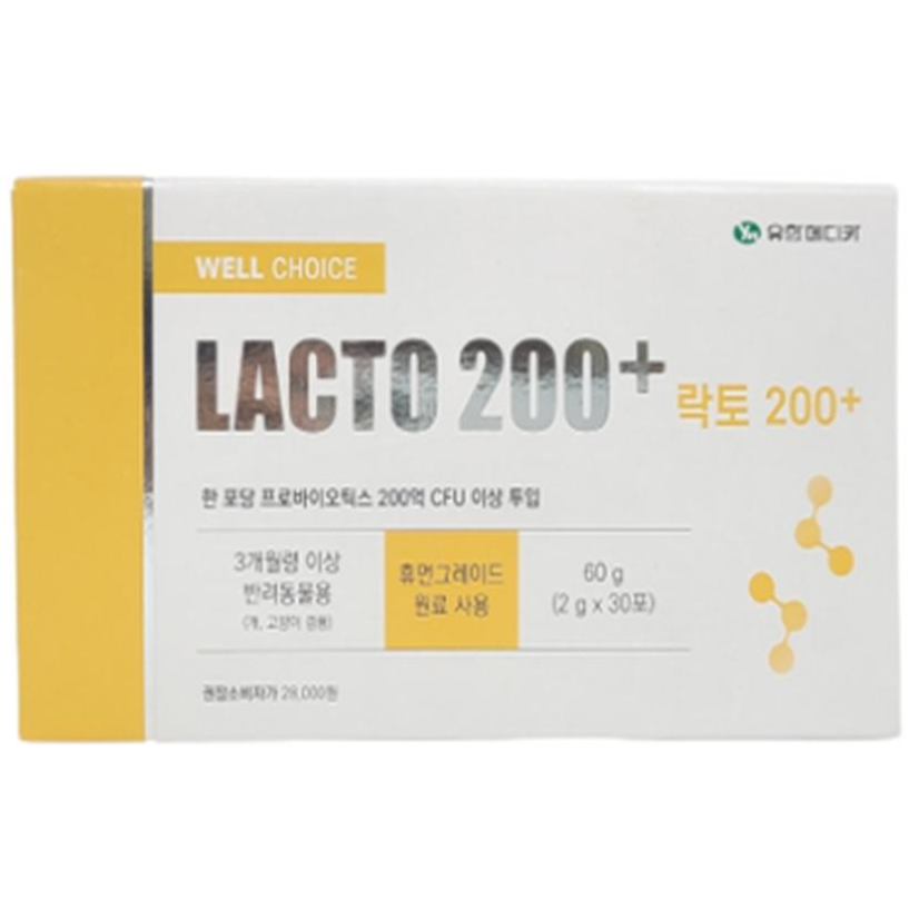 동물병원전용 락토 200+락토플러스 200억 CFU 프로바이오틱스 30포 강아지 고양이 유산균 장건강 16,600원