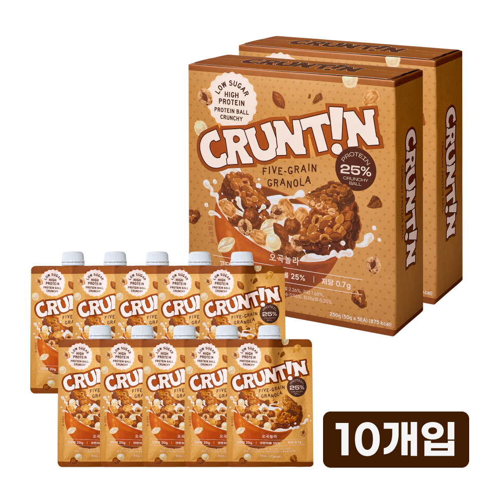 [본사공식몰] 크런틴 크런치볼 단백질쉐이크 오곡놀라 당 0g대, 2박스, 250g 59,000원
