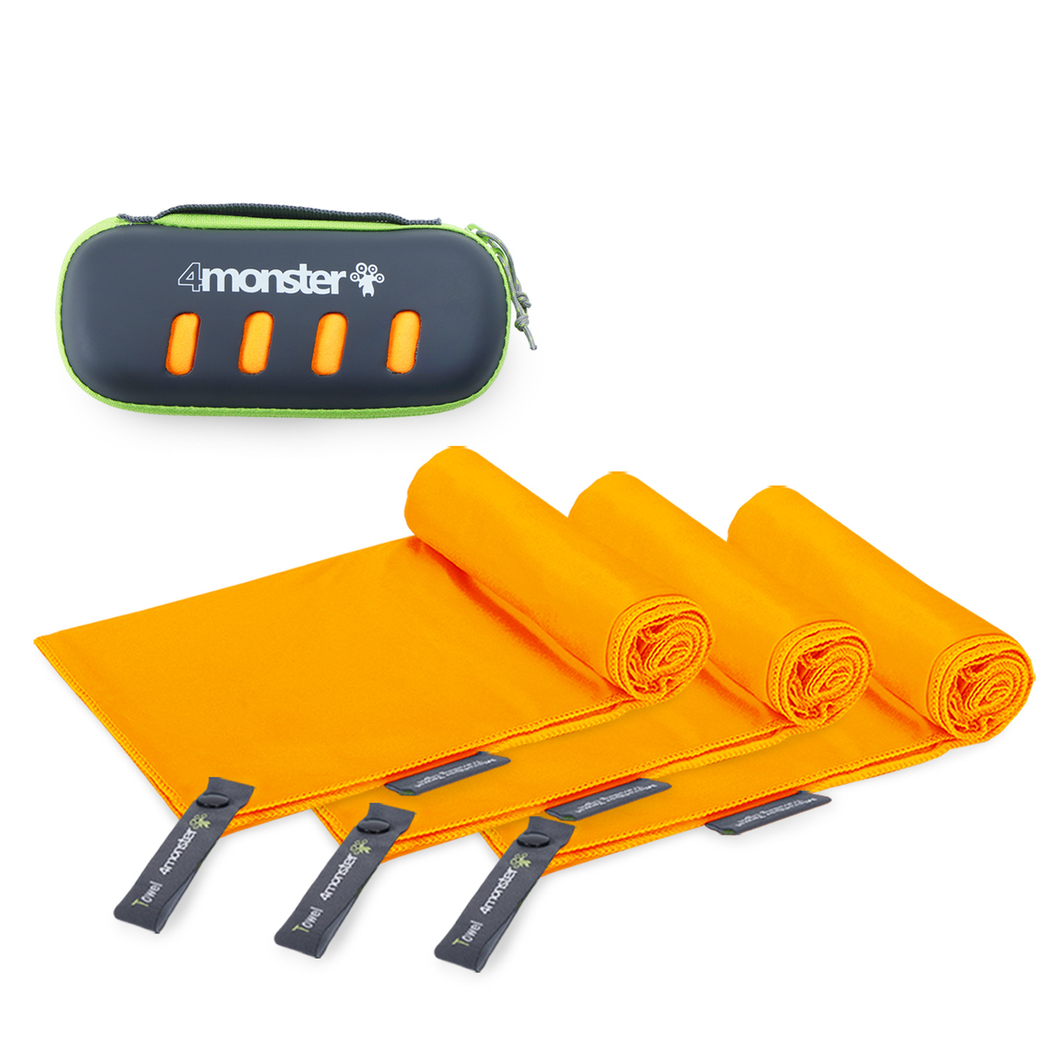 4몬스터 다용도 스포츠타월 라지 3p+ EVA 케이스 세트, 오렌지, 1세트 51,660원