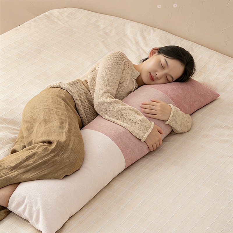 Veralool 바디필로우 대형 롱쿠션 안고자는 긴베개 일자형 롱 베개 솜+혼합색 커버, 핑크톤 33,530원