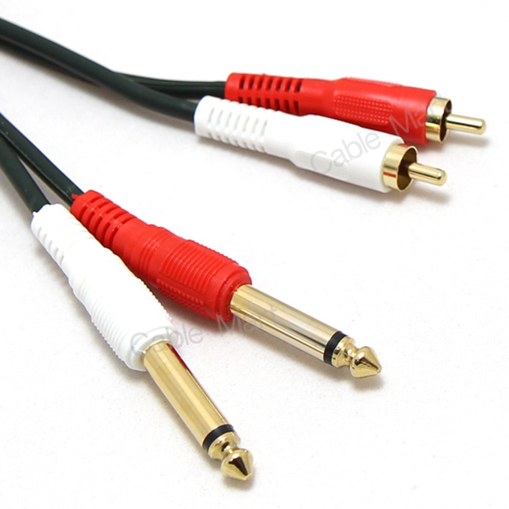 케이블마트 HA08 2모노 5.5(6.3) - 2RCA 케이블 앰프 믹서 반주기 키보드 스피커 음향 오디오 연결선 8,000원