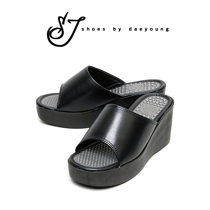 [SJshoes] 여성 사무용 반지앞 검정 민자 상굽 슬리퍼 17,000원