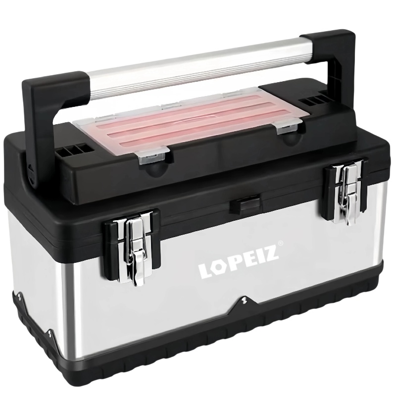 로페이즈 알루미늄 손잡이 스텐리스 2단 공구함 대형50.5cm*23.5cm*25.5cm, 1개 37,810원