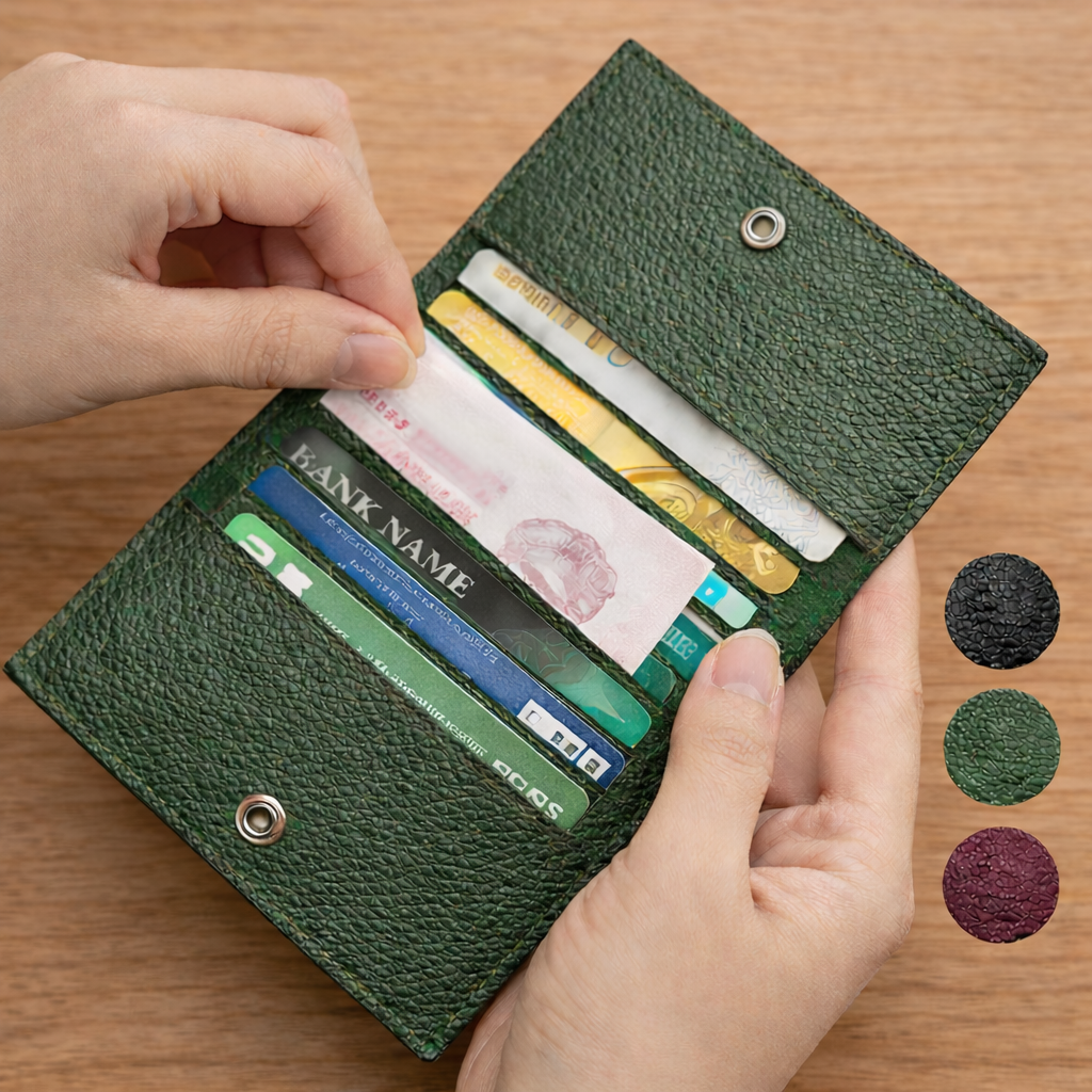 더프레즌트 소가죽 슬림핏 스냅버튼 카드지갑 15,700원