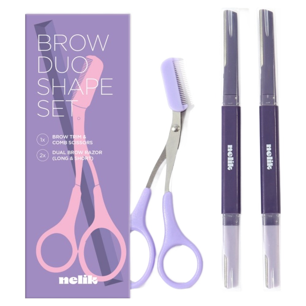 넬릭 눈썹가위 + 듀얼 눈썹칼 2p 세트, 1세트, 퍼플 5,900원