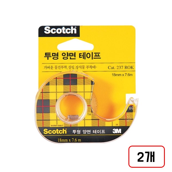 3M)투명양면테이프, 2개, 237D/19*7.6m/M325130 22,000원