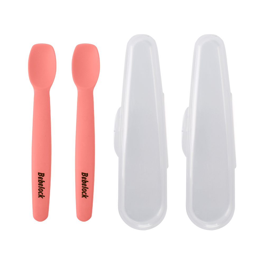 베베락 엘파 실리콘 스푼 1단계(2P)+케이스(2P), 엘파실리콘스푼 1단계(피치핑크2P), 1개 7,900원