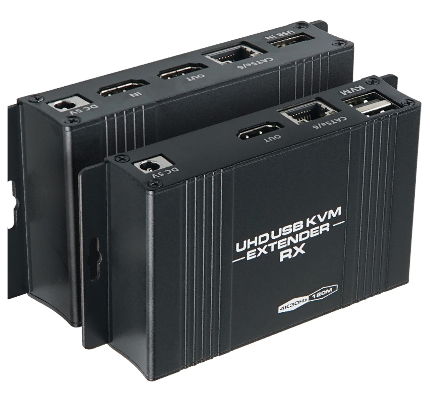 4K HDMI KVM 리피터 120M 연장 증폭기 UHD 송수신기 세트 RJ45 장거리 전송 익스텐더 전시 고화질 광고판 107,400원
