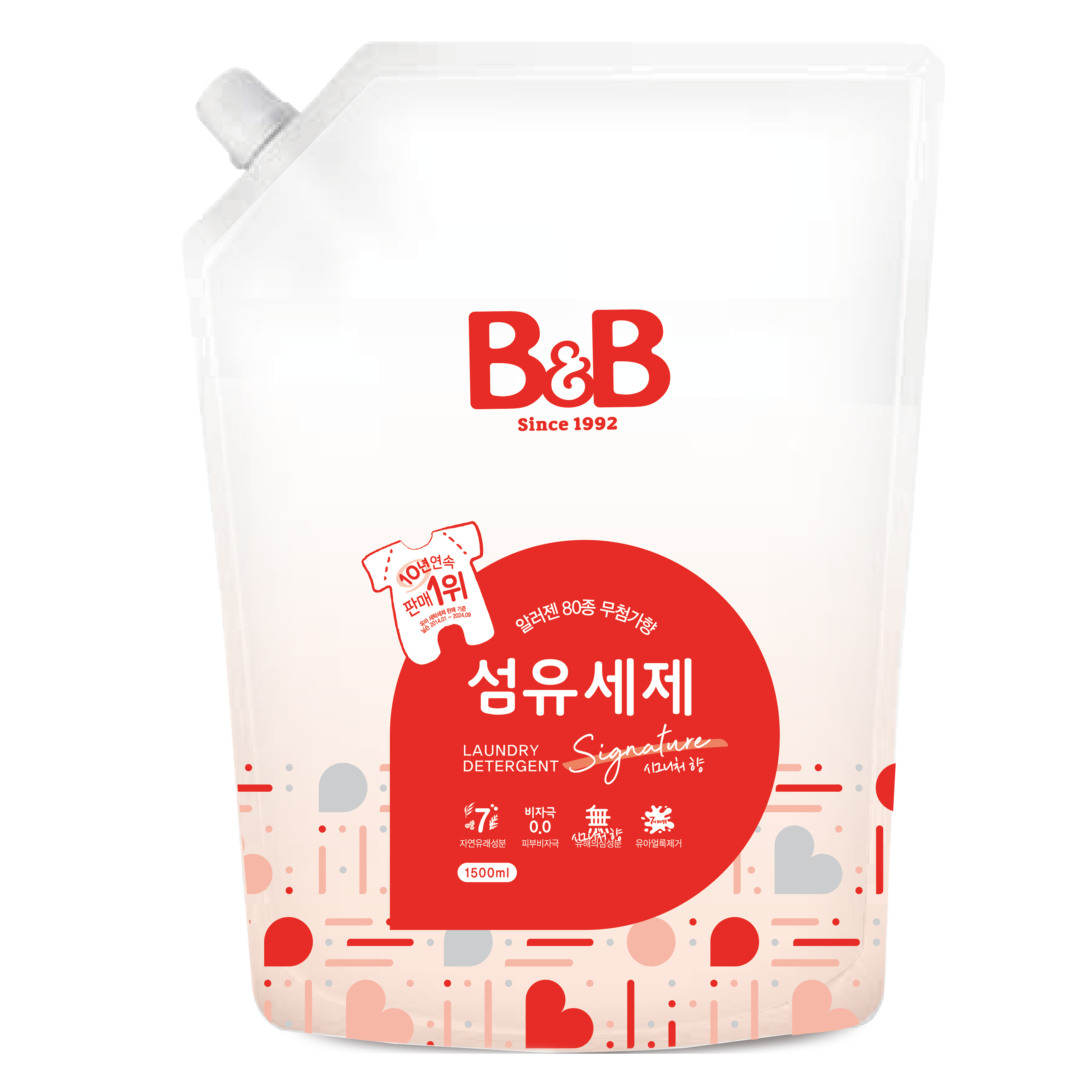 비앤비 유아 섬유 세제 알러젠프리향 캡리필형, 1.5L, 1개 6,990원