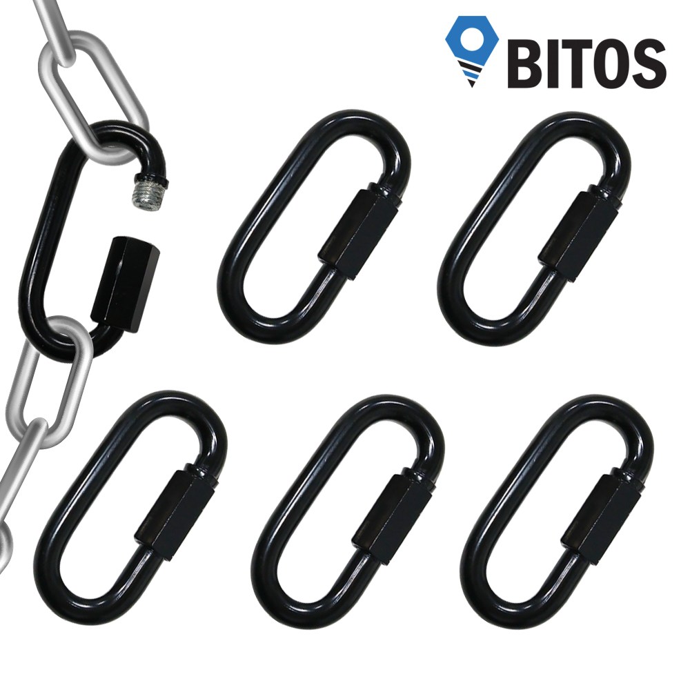 비토스 스틸 블랙 퀵링크 고강도 강철 카라비너 5개 세트 15,400원