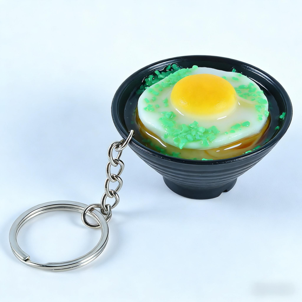 [키링]키캡 키보드 키링 미니 라면 키홀더 미니어처 라면 열쇠고리 귀여운 라면 모형 액세서리, 1개, 계란 국수 16,000원