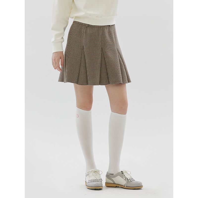 세인트나인 여성 체크 플레어 스커트 BROWN 93,780원