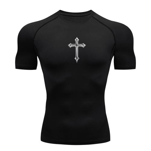 러닝복 여성 남성용 크로스 프린트 압축 셔츠 Christian Athletic Tshirt 티셔츠 탑 체육관 운동 러닝 베이스 레이어 언더 러쉬 가드 21,950원