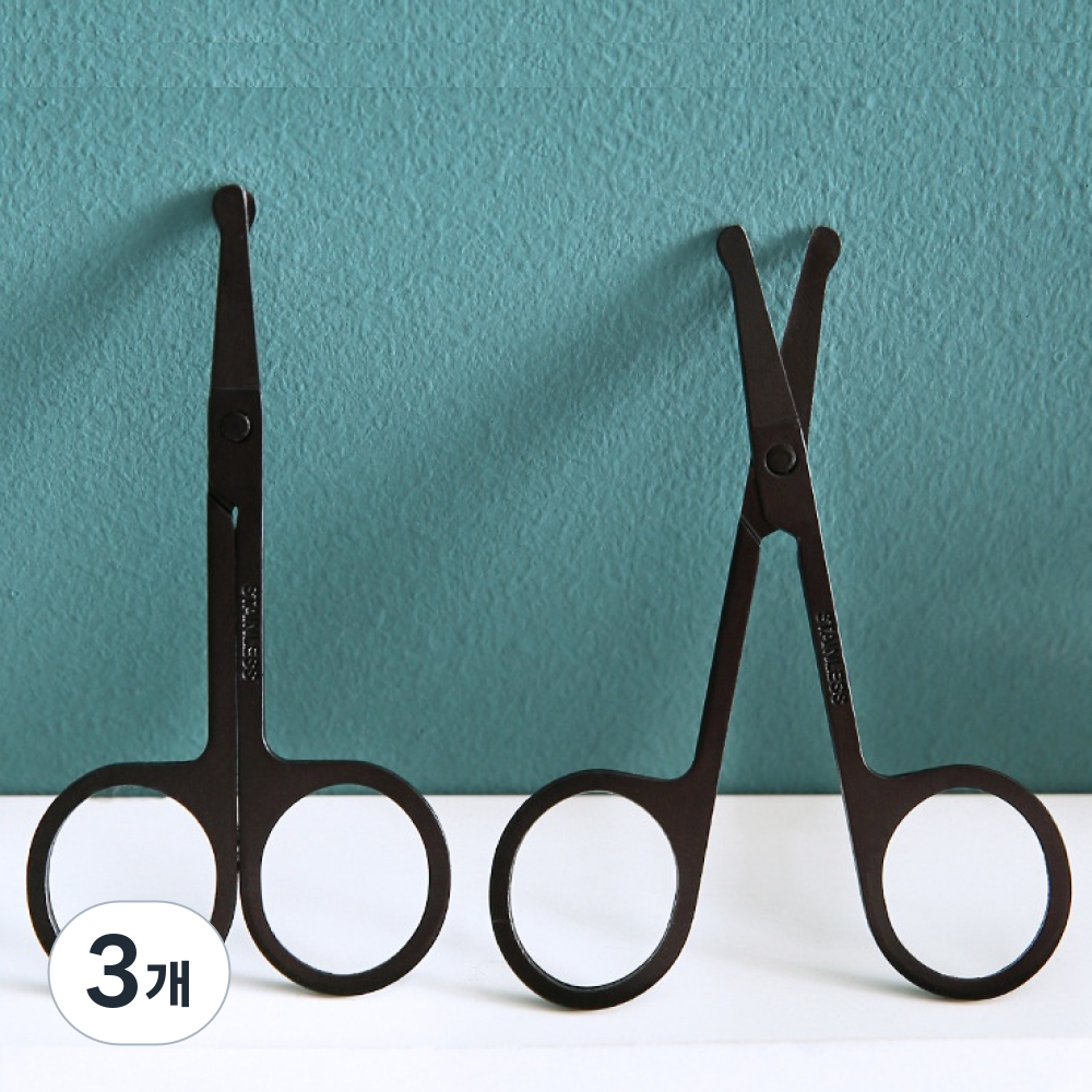 쓱싹쓱싹 잘 잘리는 프리미엄 스텐레스 코털가위, 3개, 카본블랙 14,600원