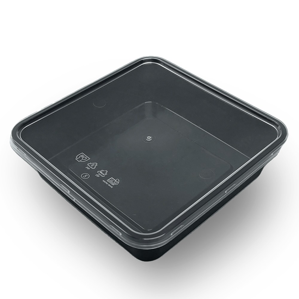 올플러스 정사각 사출PP 용기+뚜껑 세트 소량 일회용 도시락 샐러드 배달용기, 100개입, 검정, (TY)정사각 500ml 34,900원