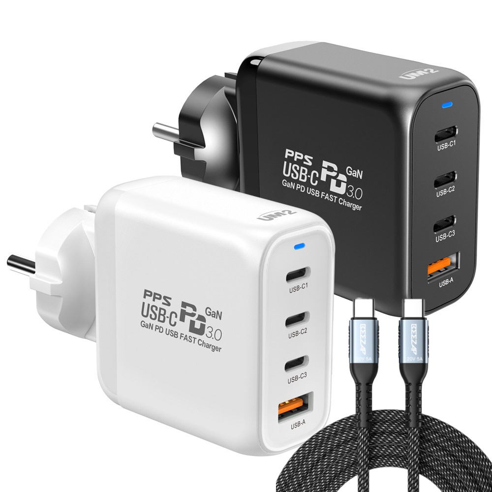 UM2 68W GaN PD 접지형 4포트 고속 충전기 70PDGAN + 100W 케이블 세트 49,800원