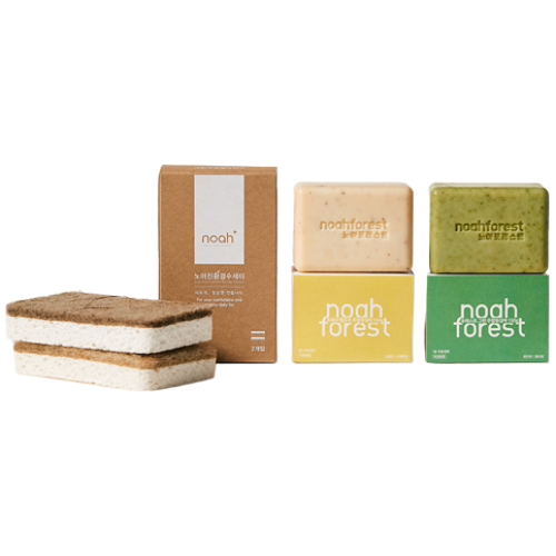 노아포레스트 친환경 제로웨이스트 선물세트 (설거지비누 2개+수세미 2개입) 옐로우 그린, 1개 16,900원